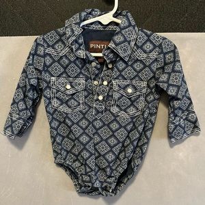 Blue Infant Western Shirt - Pintlar - 6/9 Months